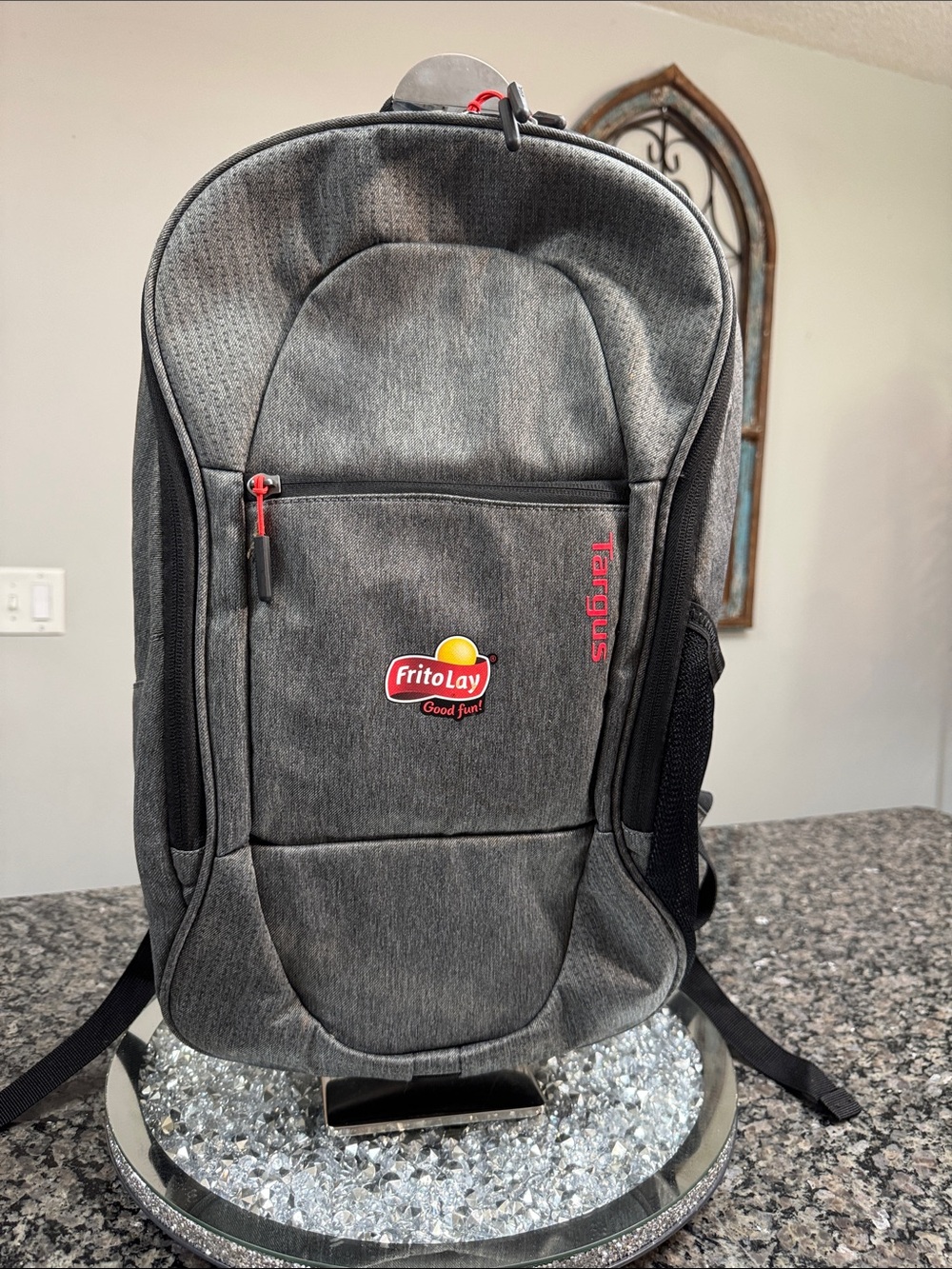 Targus Gray Backpack with Frito‑Lay Logo and Red Accents NWOT
